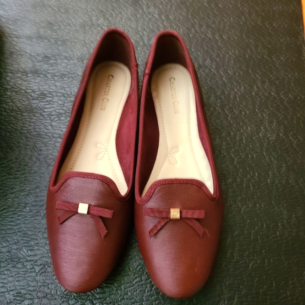 Charter Club Women’s Shoes Size 10W Ballet Burgundy